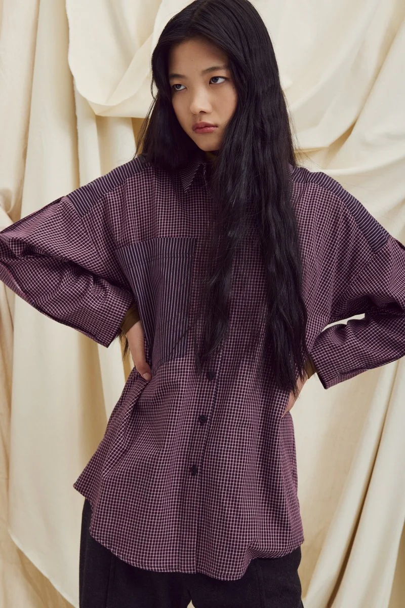 Eve Gravel Menika Shirt - Navy/Burgundy (Online Exclusive) - Image 6