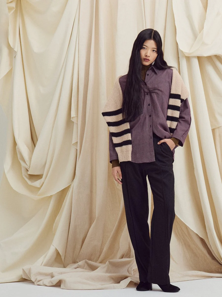 Eve Gravel Menika Shirt - Navy/Burgundy (Online Exclusive) - Image 7