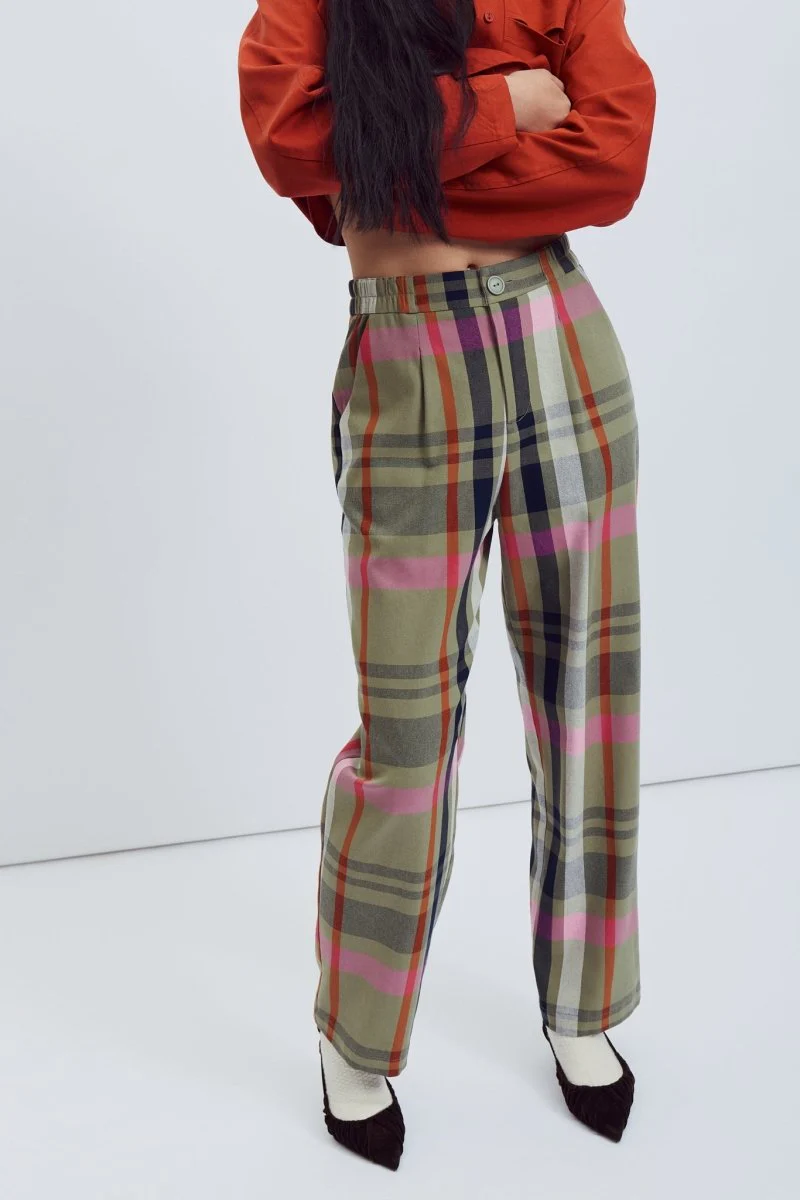 Eve Gravel Samsi Pants - Pink Tartan (Online Exclusive)