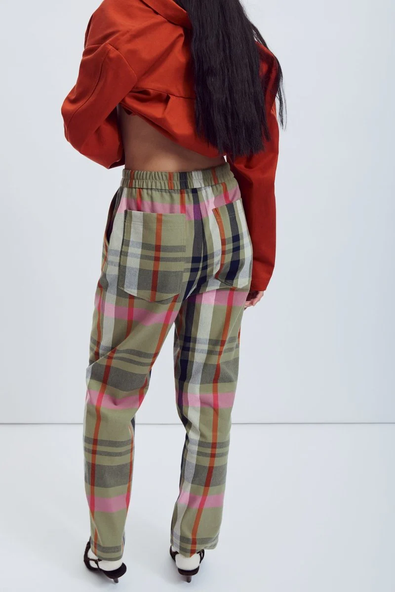 Eve Gravel Samsi Pants - Pink Tartan (Online Exclusive) - Image 2