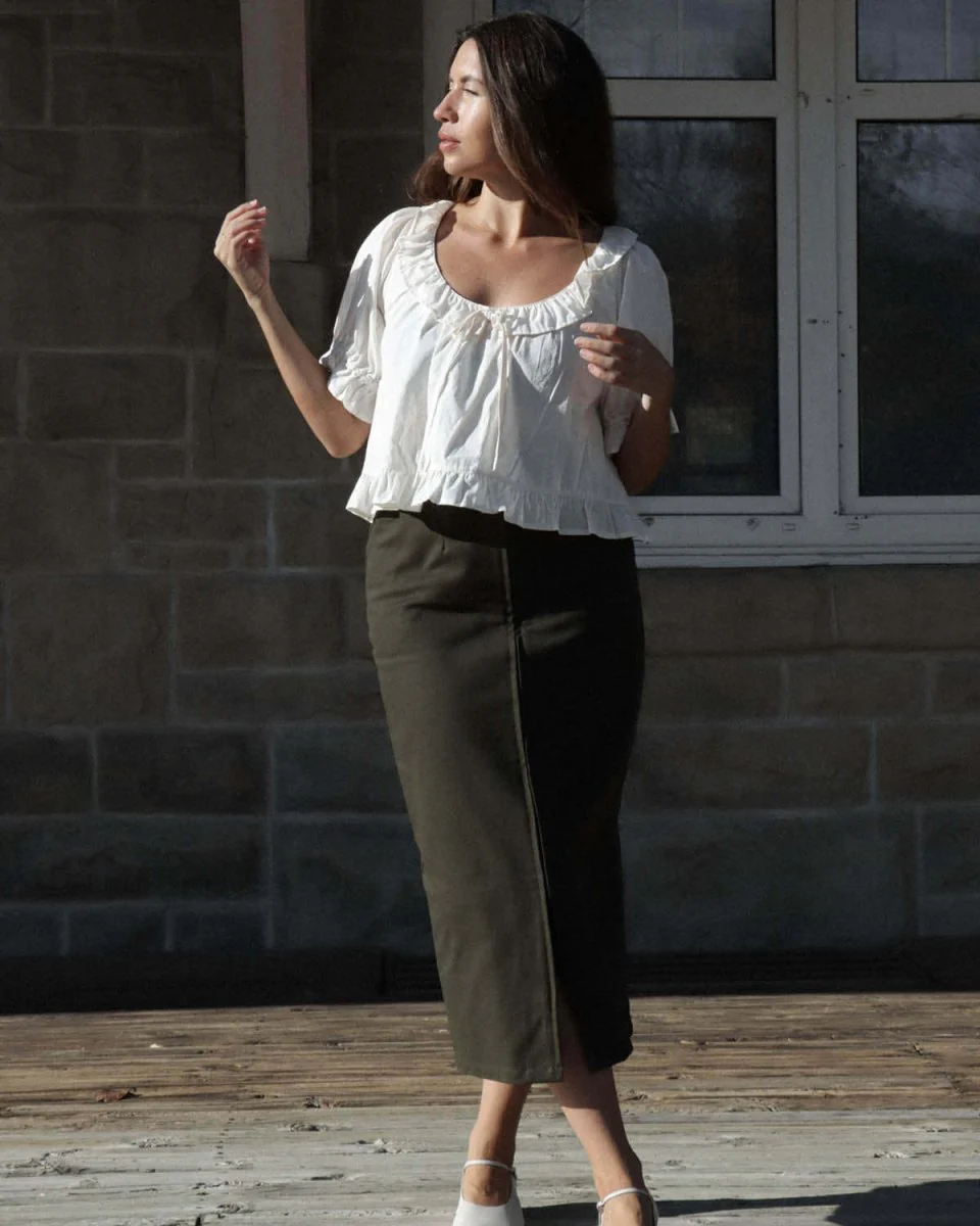 Harly Jae Zipper Skirt (Olive)