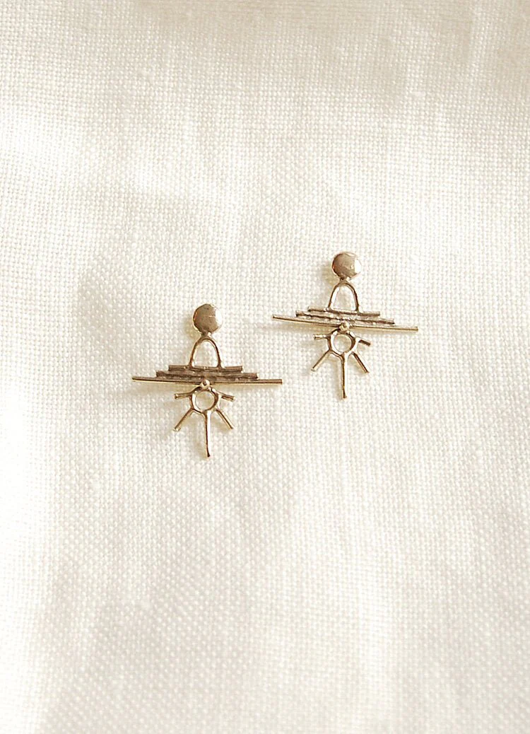 Hawkly Ceremony Earrings (Silver or Bronze) - Image 2