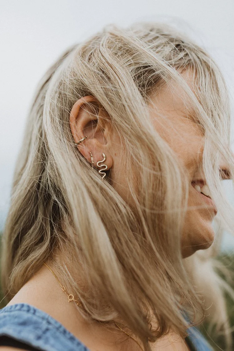 Hawkly Serpent Mini Earrings (Bronze or Silver) - Image 2
