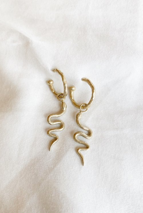 Hawkly Serpent Mini Hoop Earrings - Image 2