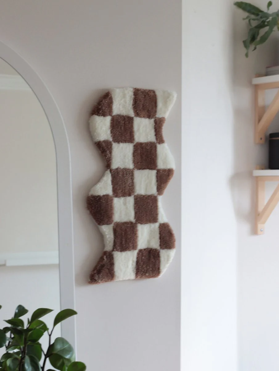 Jen Klukas Design Wavy Baby Wall Rug (Brown Check)