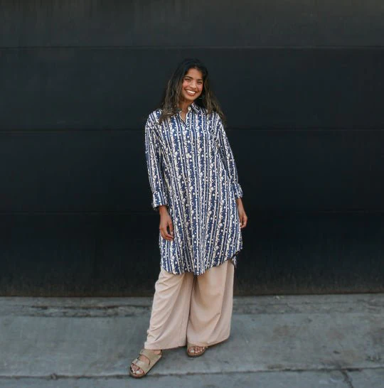 Kate Austin Designs Katherine Shirt Dress (Birch)
