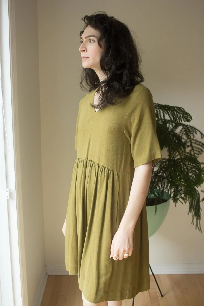 Birds of North America Kiskadee Dress - Golden Moss (Online Exclusive) - Image 2