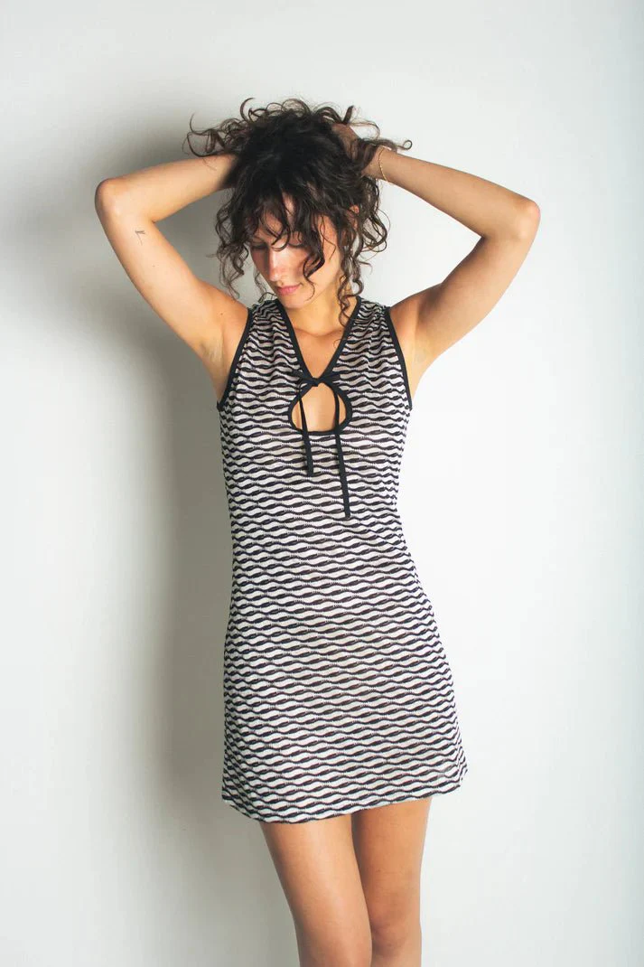 KSLAM Demie Mini Dress (Black & White) - Image 7