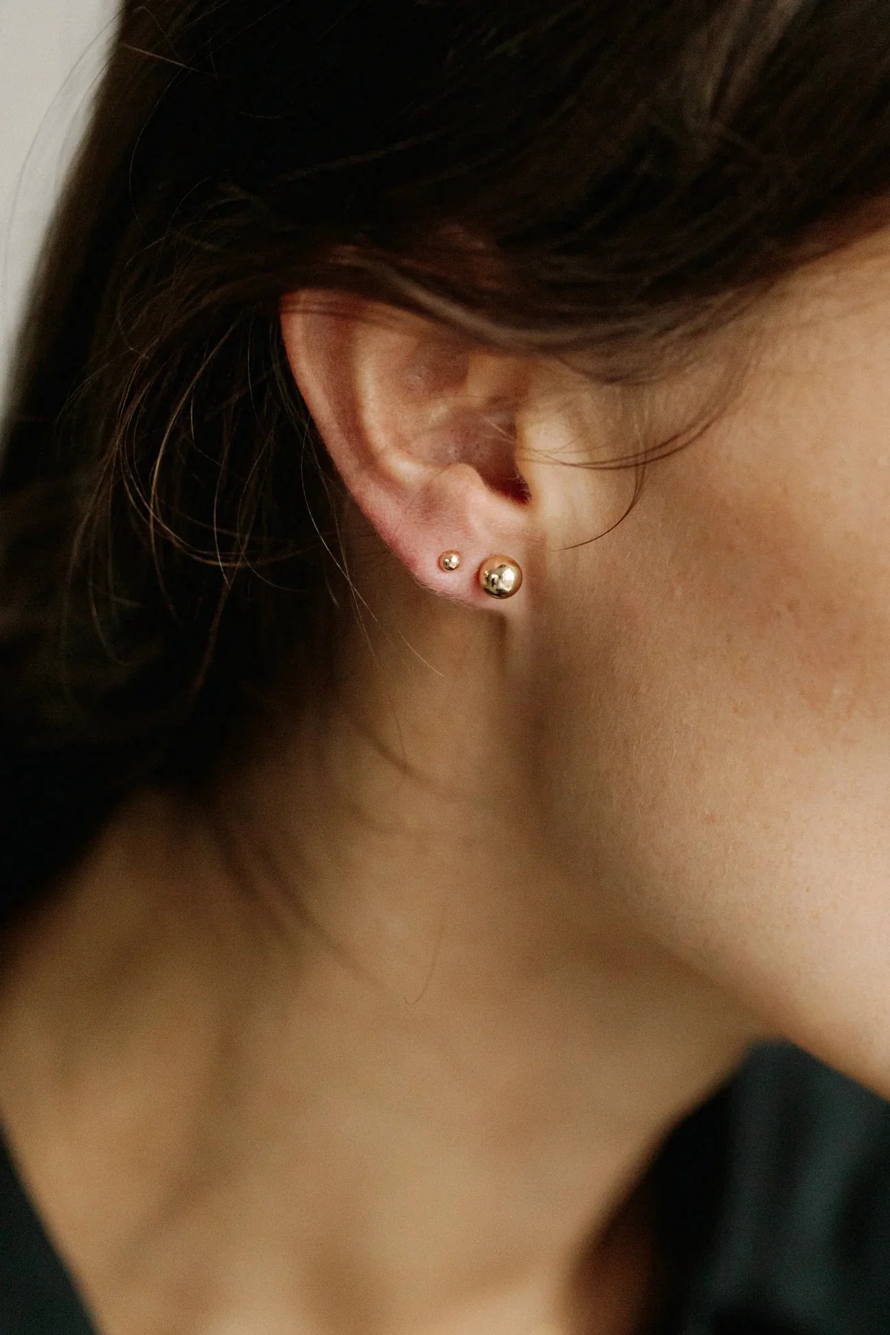 Lisbeth Sphere Studs (Gold or Silver) - Image 2
