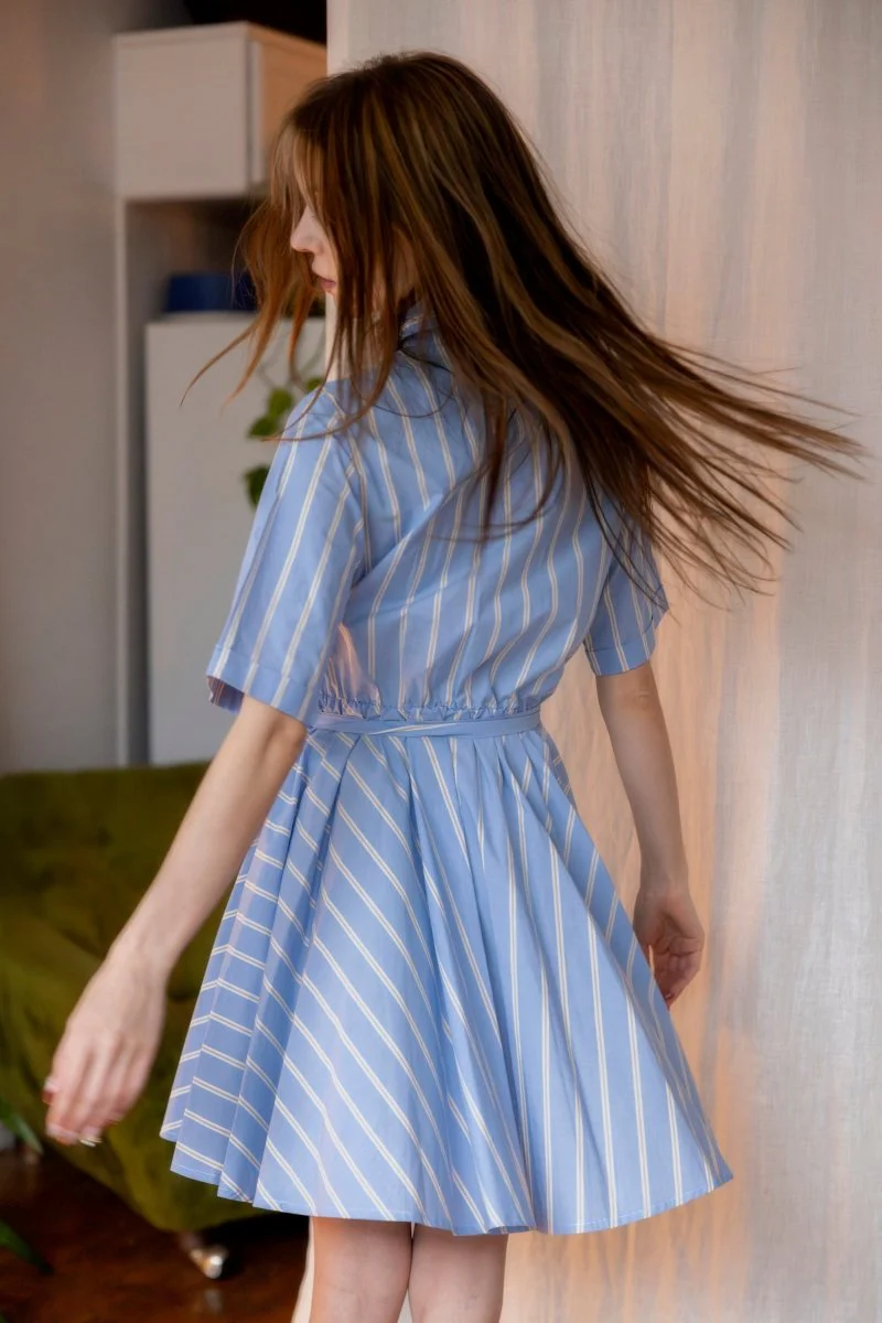 Marigold Nolana Dress (Big Blue Stripe) - Image 5