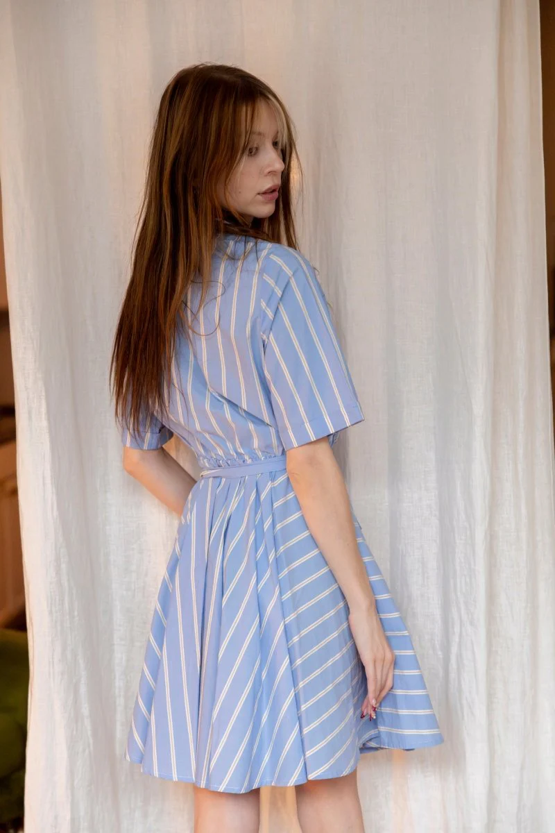 Marigold Nolana Dress (Big Blue Stripe) - Image 7