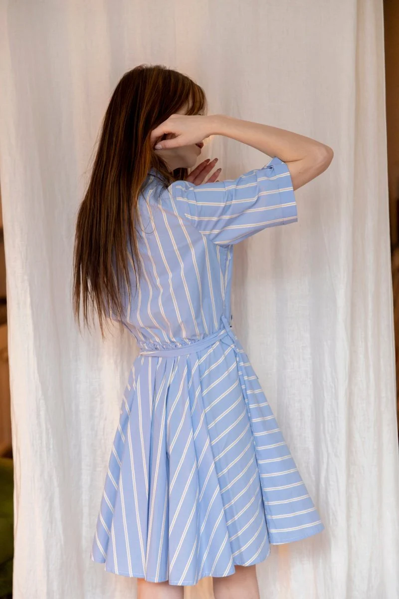 Marigold Nolana Dress (Big Blue Stripe) - Image 8
