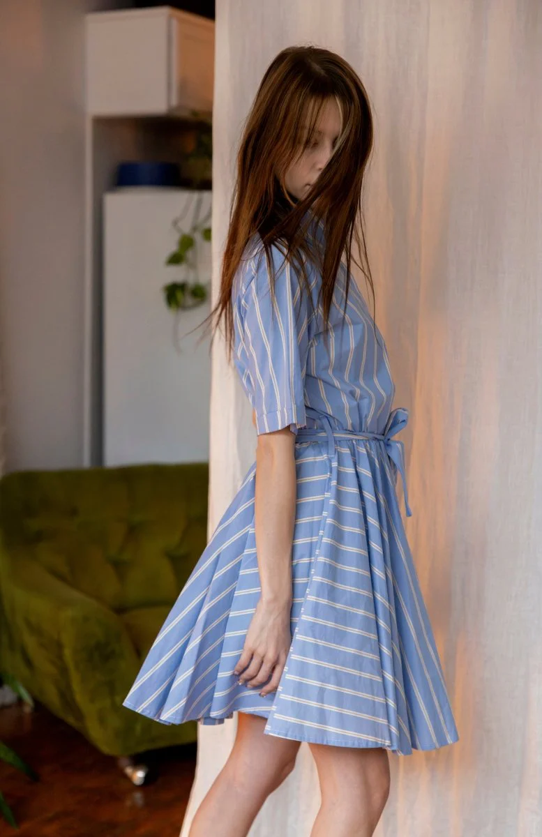 Marigold Nolana Dress (Big Blue Stripe) - Image 9