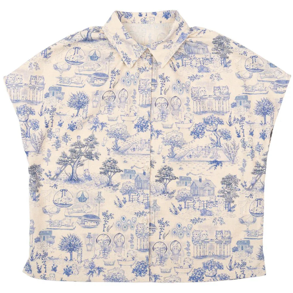 Naked & Famous Billie Linen Shirt (Blue Cats) - Image 12