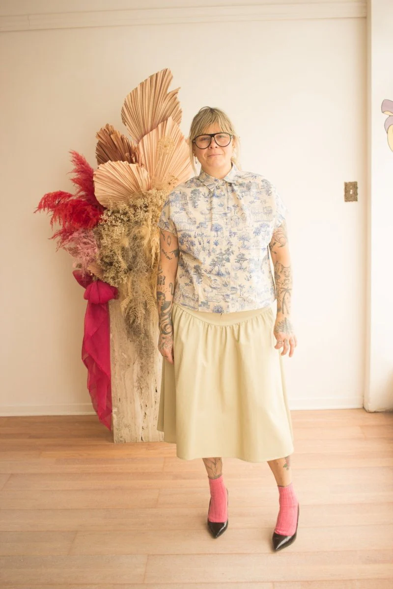 Naked & Famous Billie Linen Shirt (Blue Cats) - Image 5