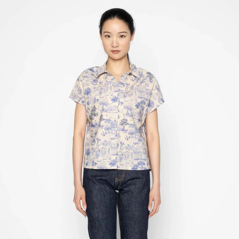 Naked & Famous Billie Linen Shirt (Blue Cats) - Image 7