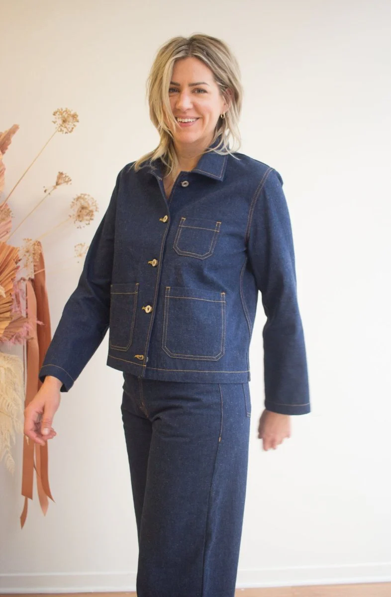 Naked & Famous Gracie Denim Top (Mid Indigo)