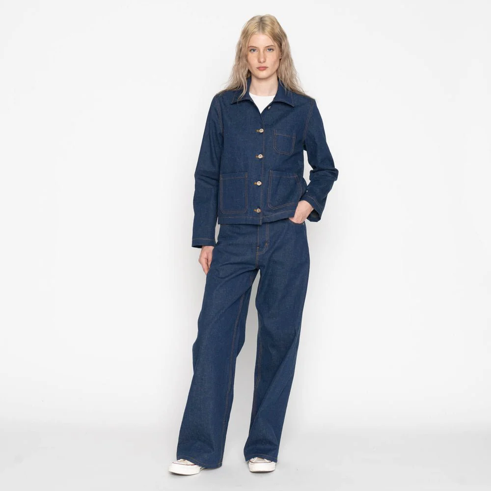 Naked & Famous Gracie Denim Top (Mid Indigo) - Image 10