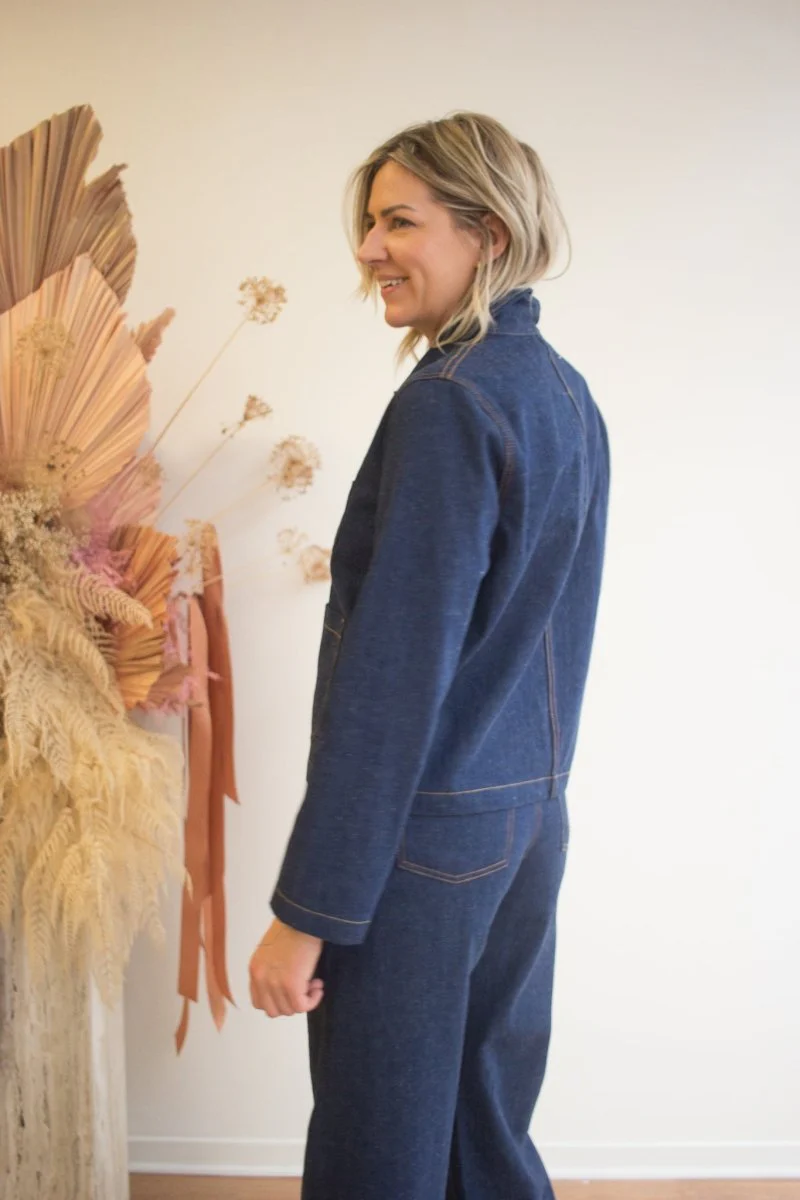 Naked & Famous Gracie Denim Top (Mid Indigo) - Image 3
