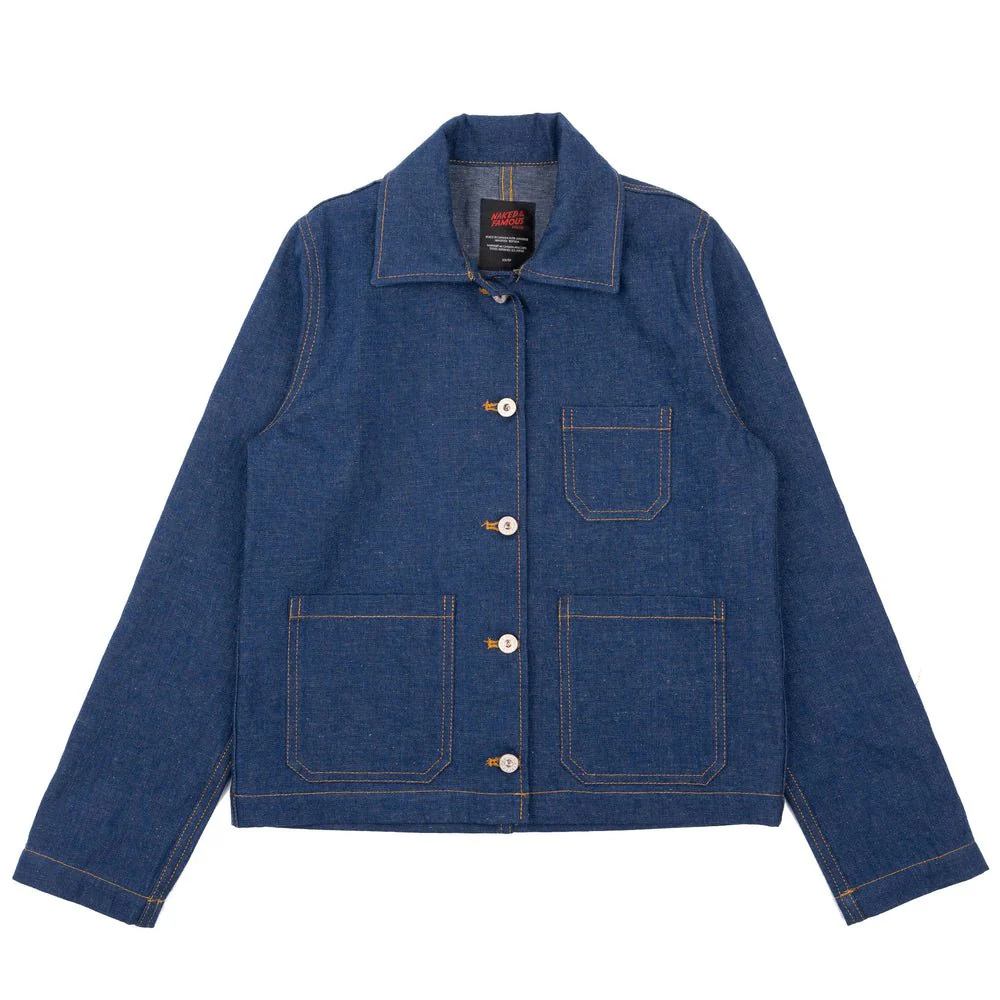 Naked & Famous Gracie Denim Top (Mid Indigo) - Image 4