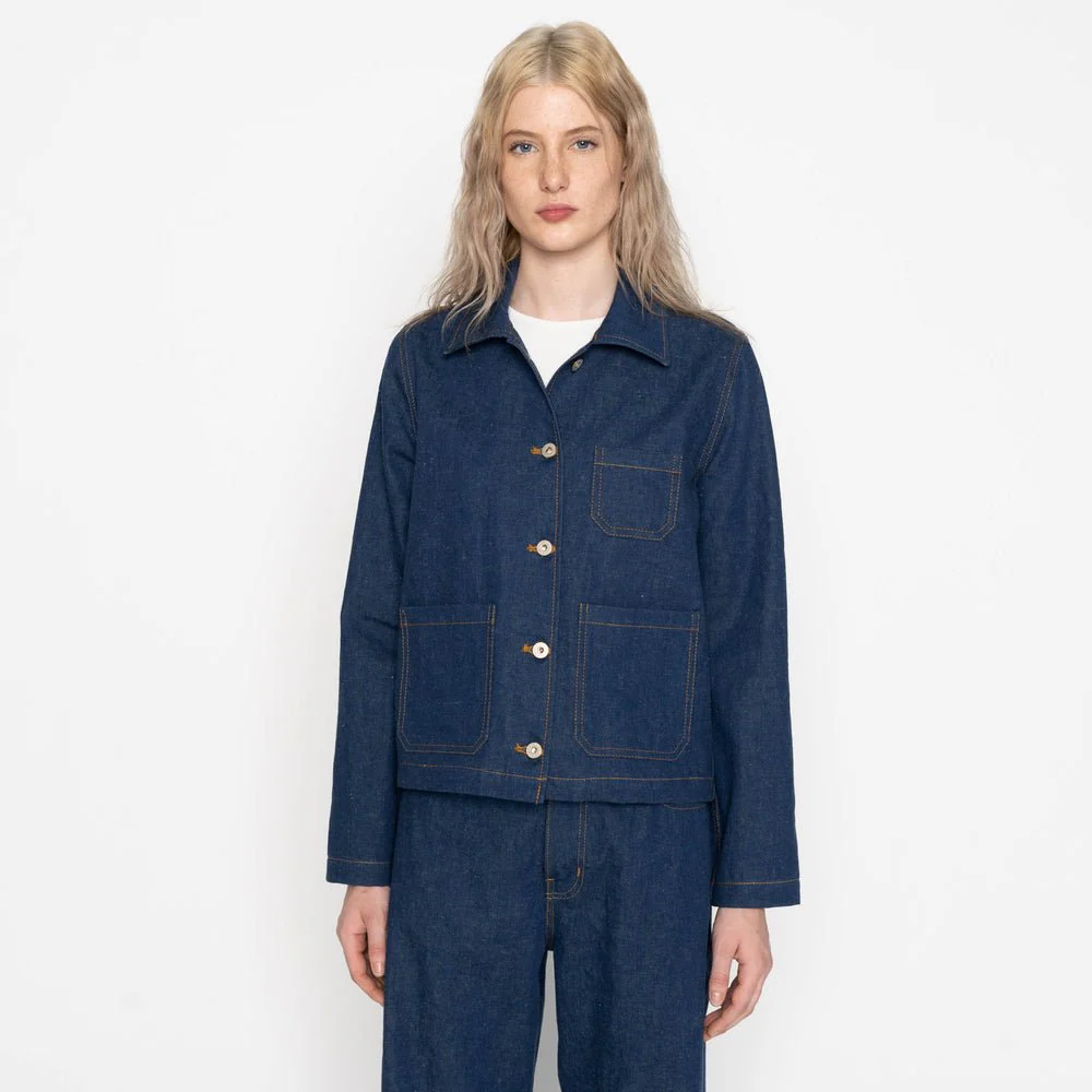 Naked & Famous Gracie Denim Top (Mid Indigo) - Image 5