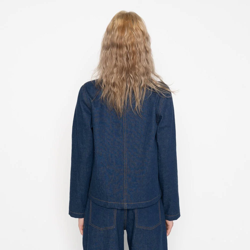 Naked & Famous Gracie Denim Top (Mid Indigo) - Image 6