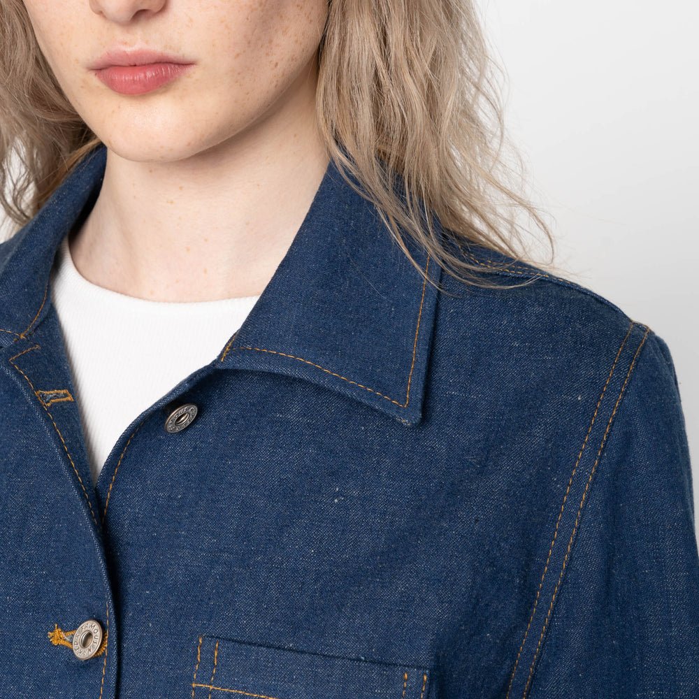 Naked & Famous Gracie Denim Top (Mid Indigo) - Image 7