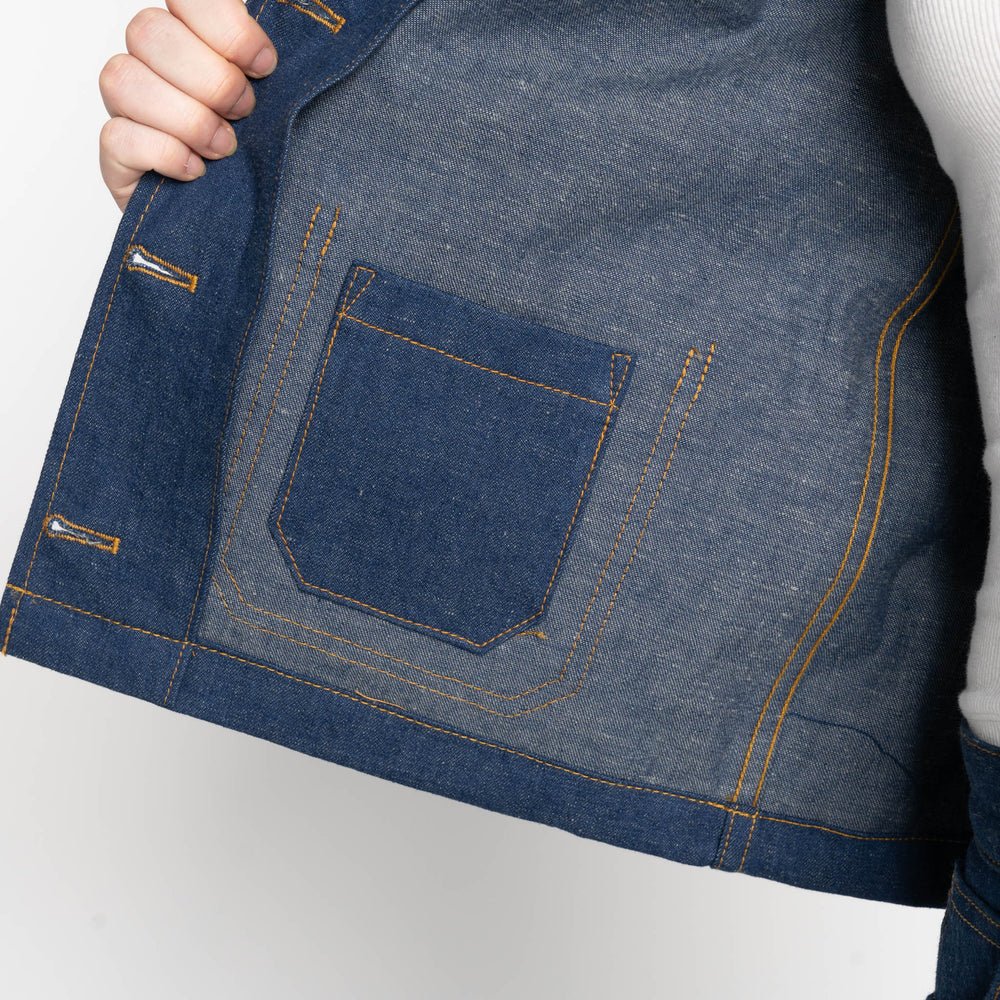 Naked & Famous Gracie Denim Top (Mid Indigo) - Image 9
