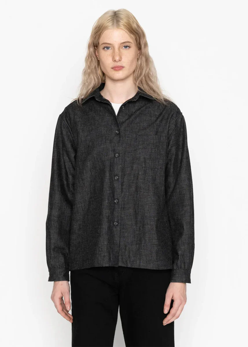Naked & Famous Judy Shirt (Black Lightweight Denim) - Image 9