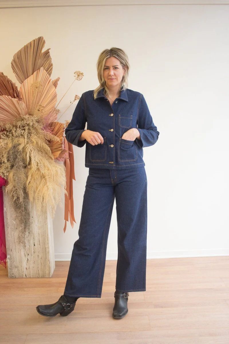 Naked & Famous Wide Wild West Jeans (Mid Indigo)