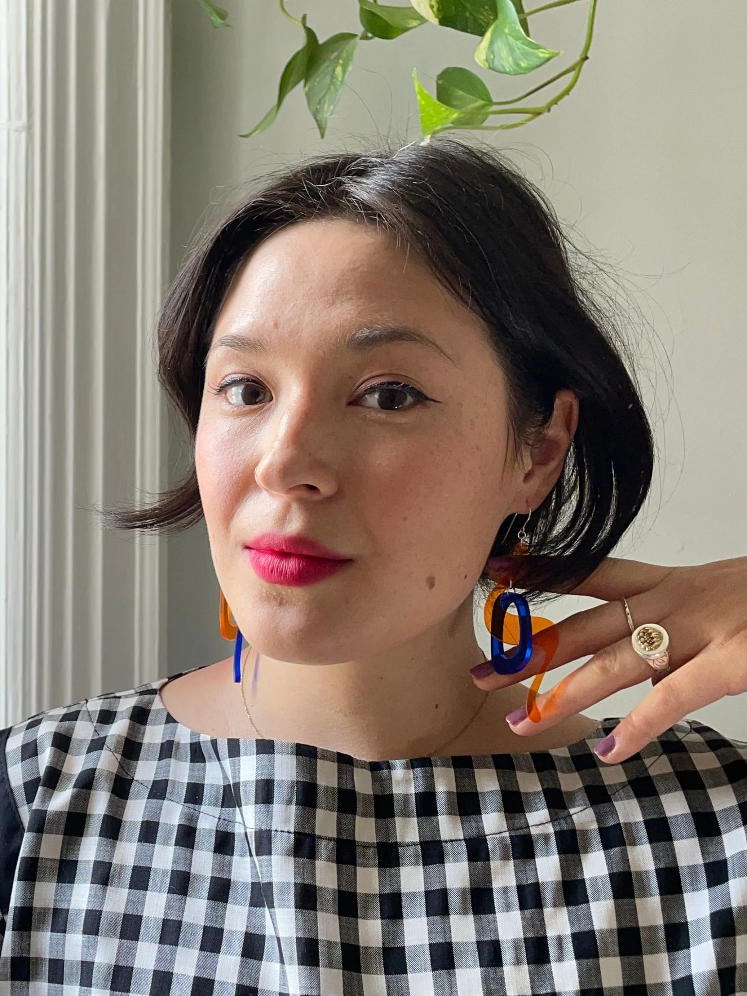Nic Nac Weaver Earrings (Blue + Orange)