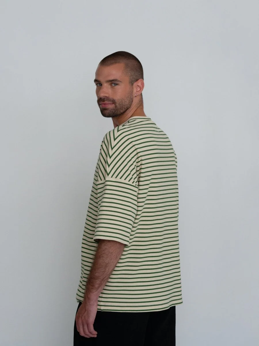 Odeyalo Systeme Oversized T-Shirt (Green Stripe or Lilac Stripe) - Image 13