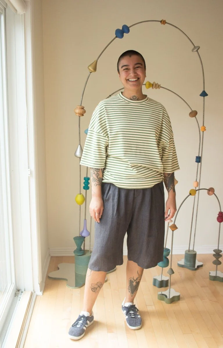 Odeyalo Systeme Oversized T-Shirt (Green Stripe or Lilac Stripe) - Image 5