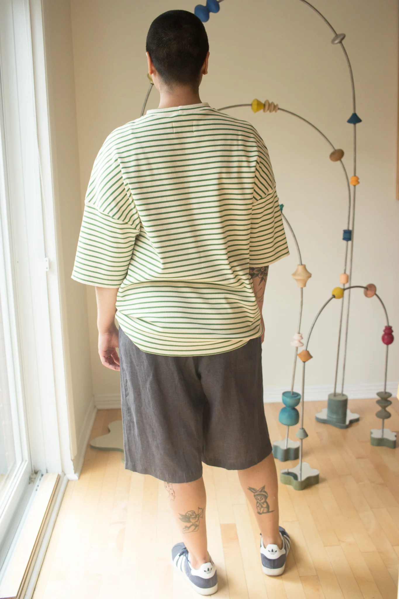 Odeyalo Systeme Oversized T-Shirt (Green Stripe or Lilac Stripe) - Image 7