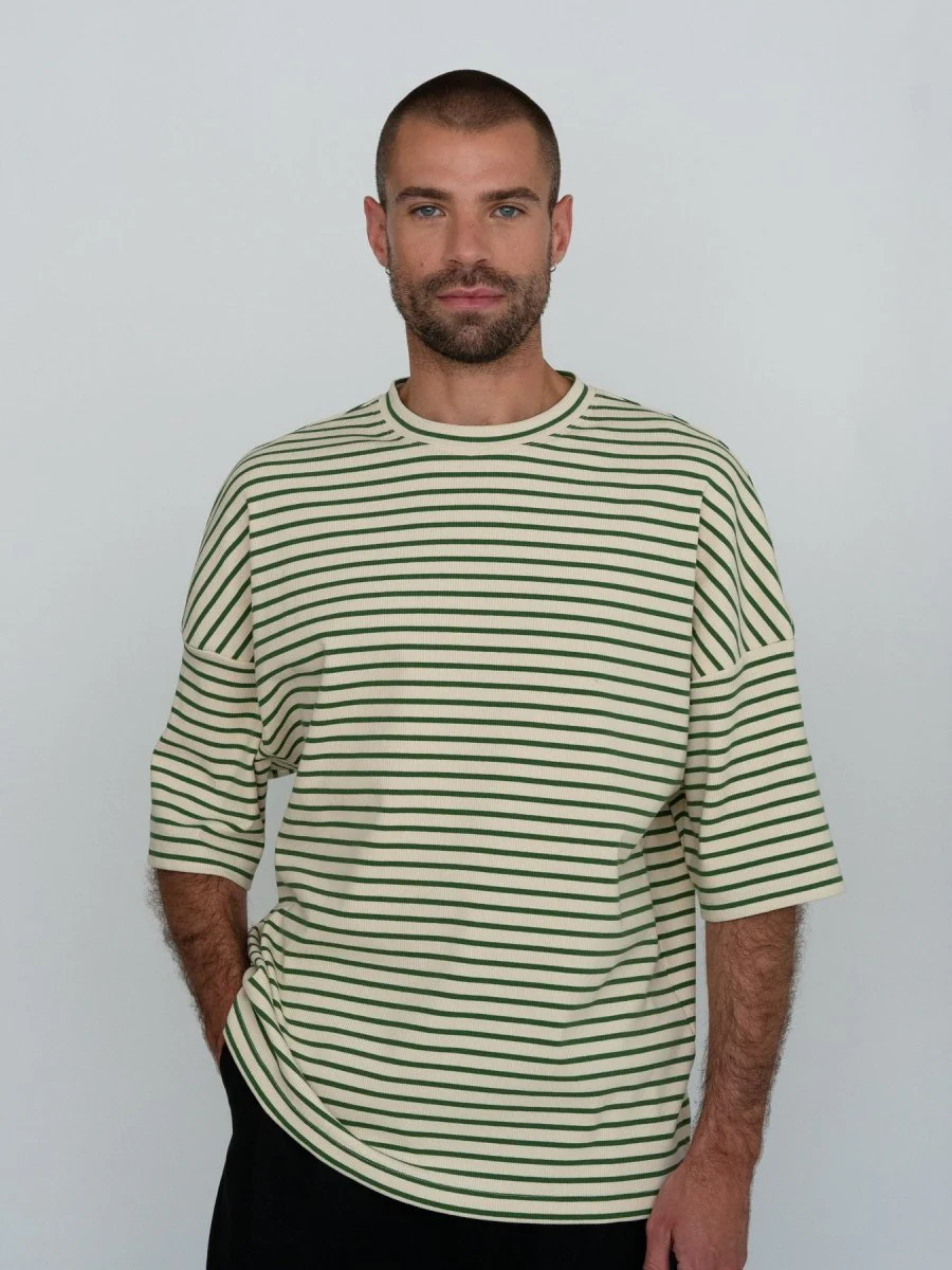 Odeyalo Systeme Oversized T-Shirt (Green Stripe or Lilac Stripe) - Image 8