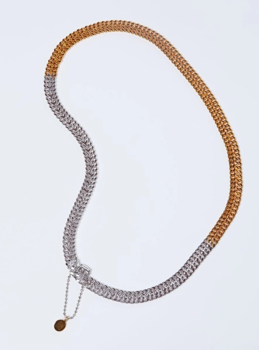 Par Ici 2-Tone Double Wide Necklace