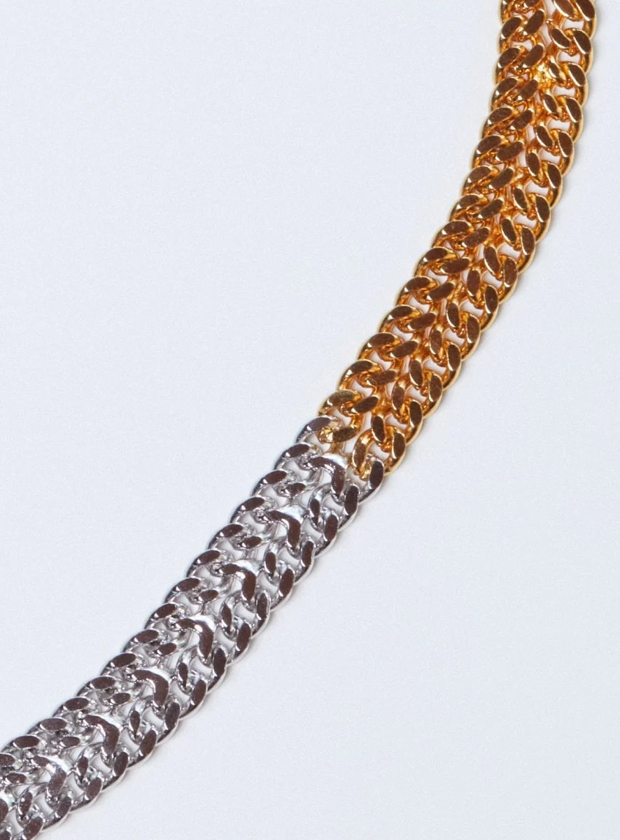 Par Ici 2-Tone Double Wide Necklace - Image 4