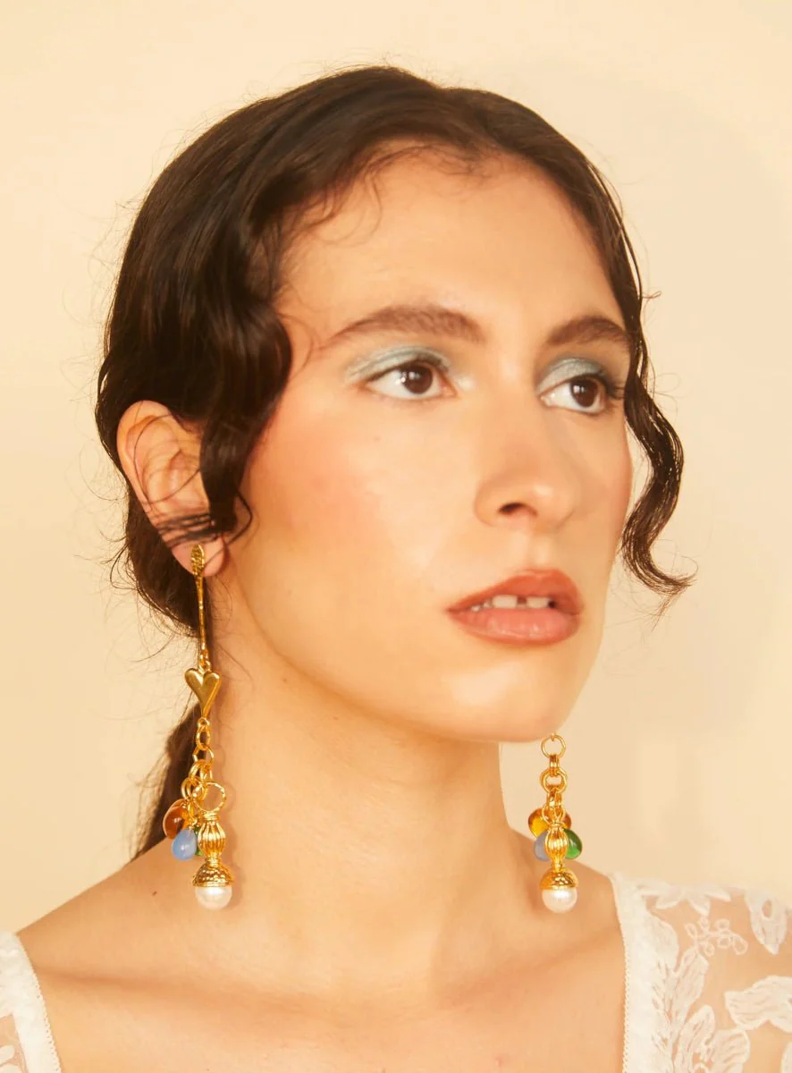 Par Ici Fête Earrings - Gold or Rhodium (In-Store) - Image 2
