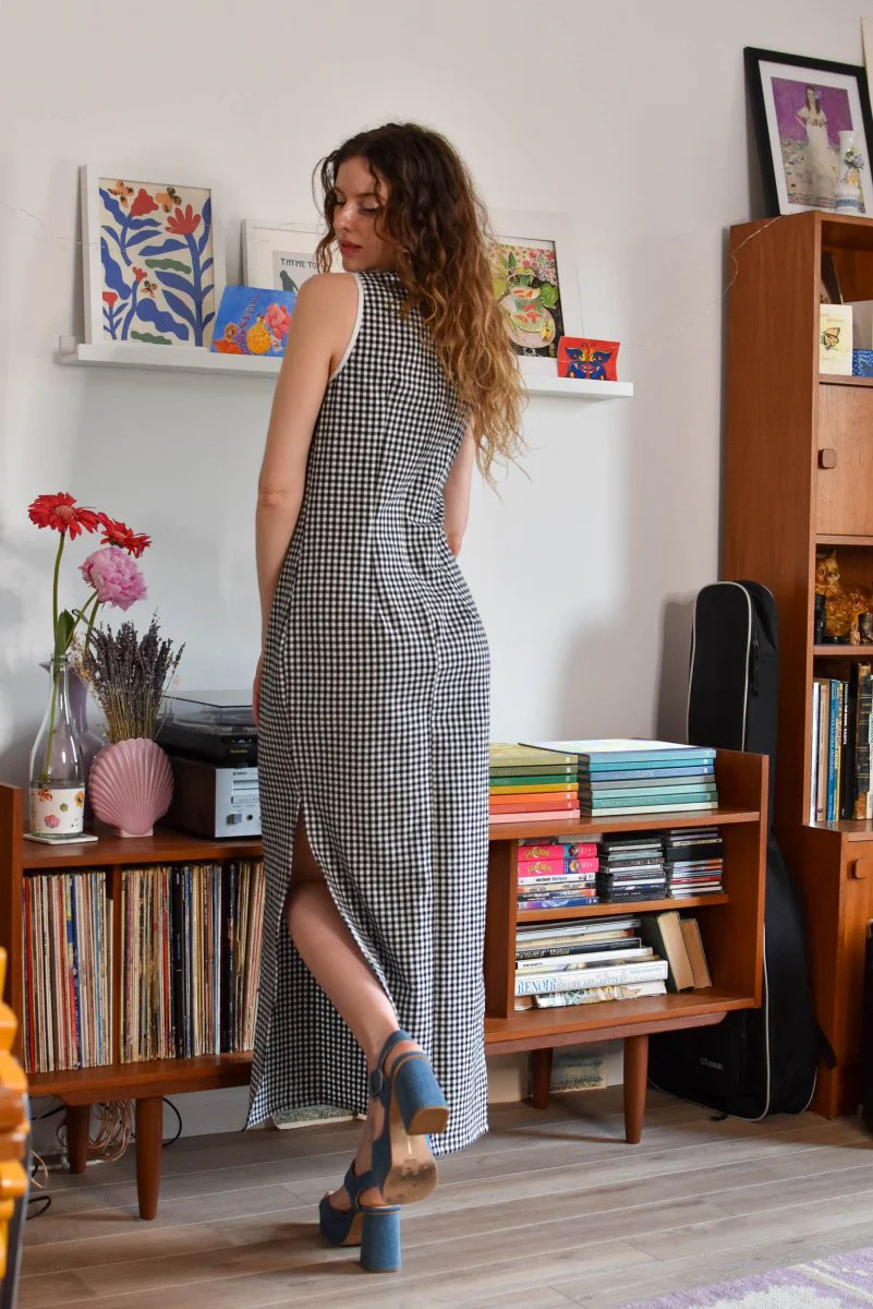 Rennie Peek-A-Boo Dress (Black Gingham) - Image 3