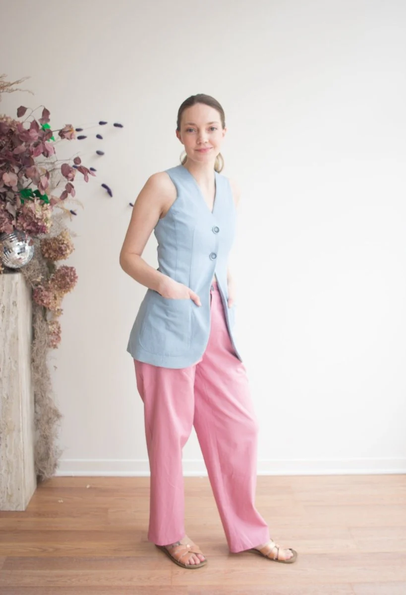 Eliza Faulkner Annie Vest - Light Blue Denim (In-Store) - Image 3