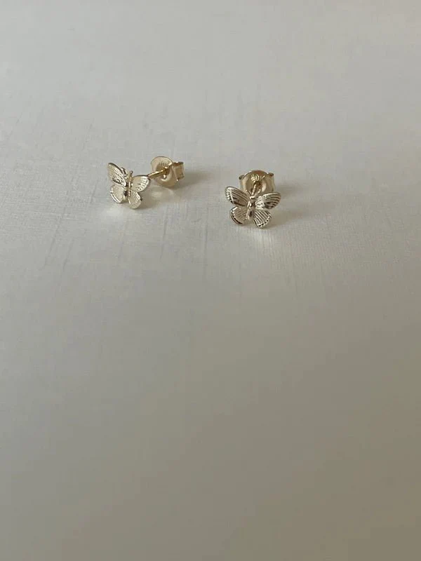 Second Aura 10K Butterfly Studs (Gold or White Gold) - Image 2