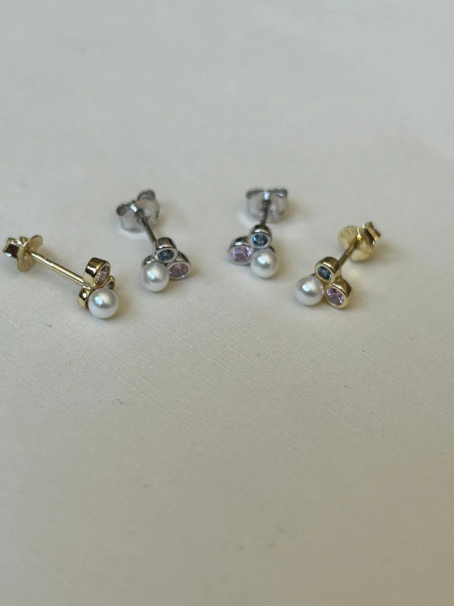 Second Aura Trinity Gemstone Studs - Image 2