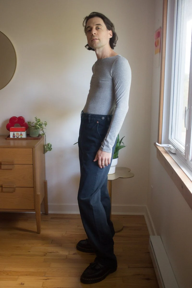 Smoking Lily Nanette Top (Grey Microstripe) - Image 4