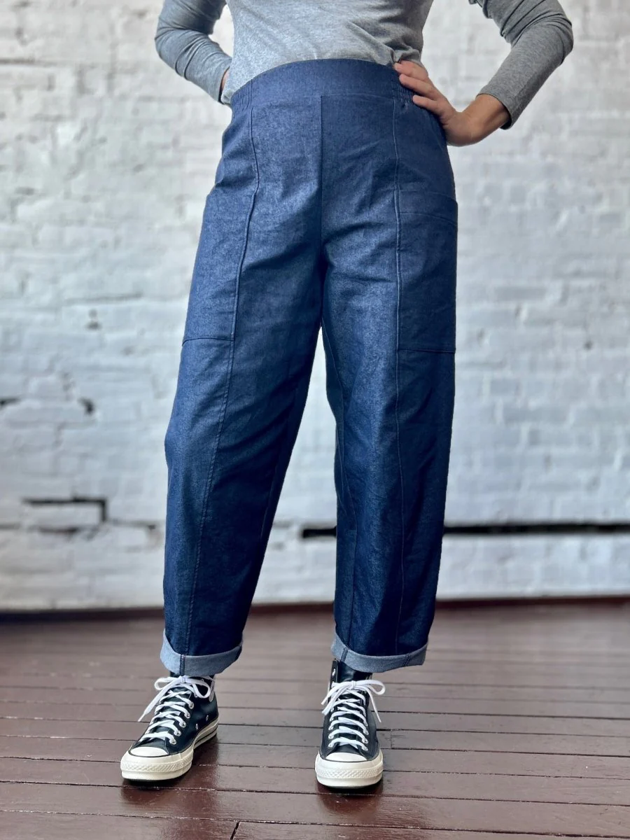 Smoking Lily Wren Work Pants - Stretch Denim (Medium Blue) - Image 2