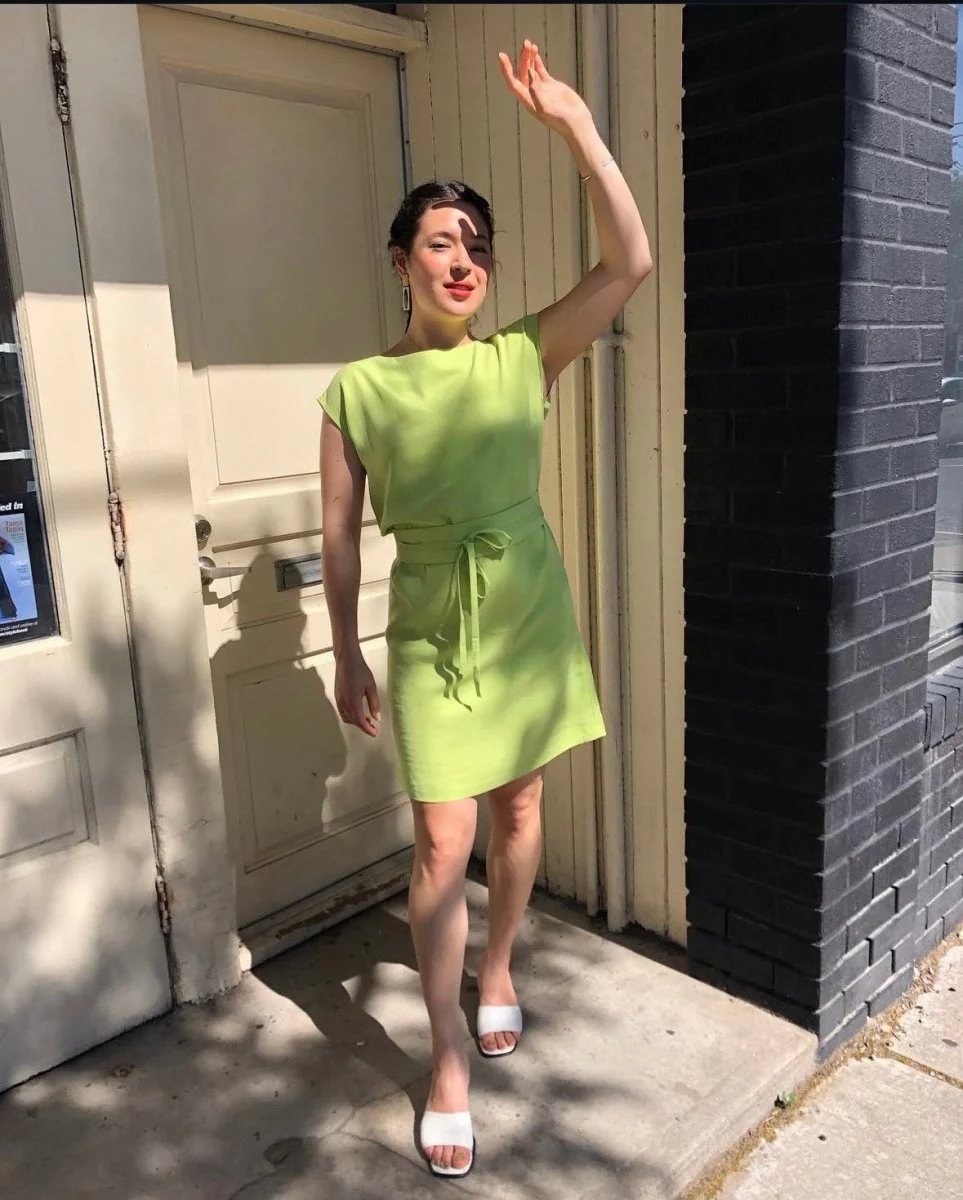 Vintage Victoire Sosie Sosie Belted Dress (Lime Green) - XS