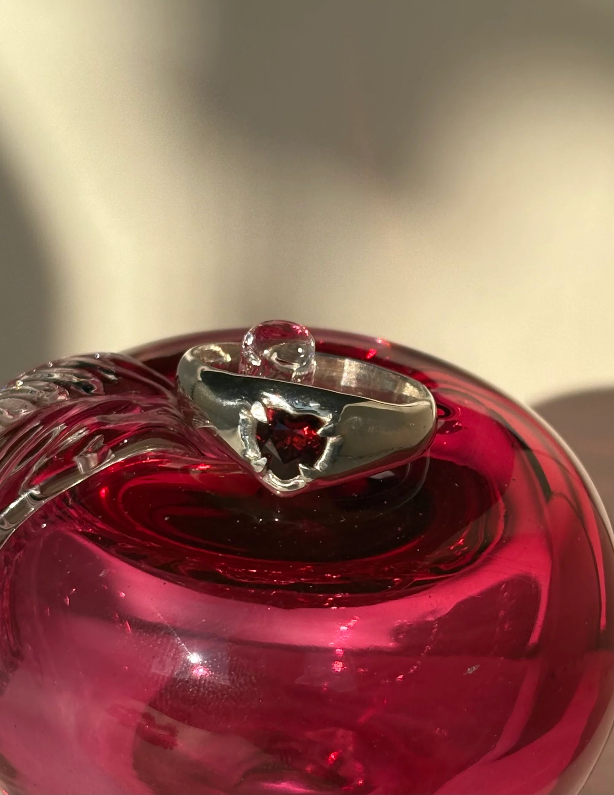 Wild Silver Garnet Heart Band