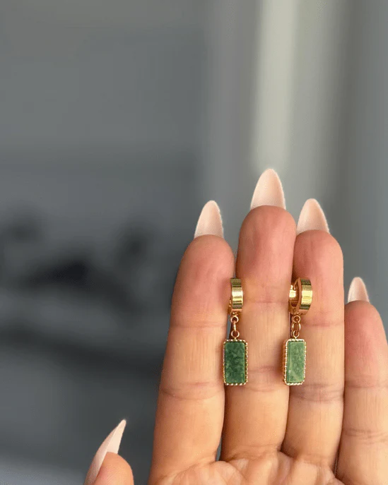 WILYMI Citadel Amazonite Huggie Earrings - Image 4